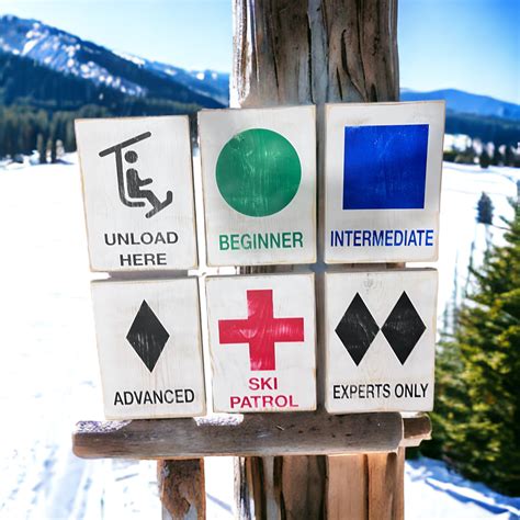 Ski Trail Difficulty Signs, Mountain Trail Markers, Ski Lovers Gifts, Custom Wood Trail Signs ...