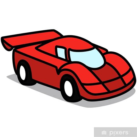 Poster Cartoon Car 49 : Red Racing Car - PIXERS.NET.AU