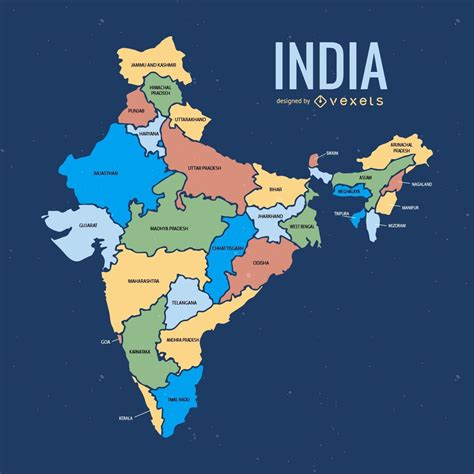 Descarga Vector De Mapa De La División Administrativa De La India