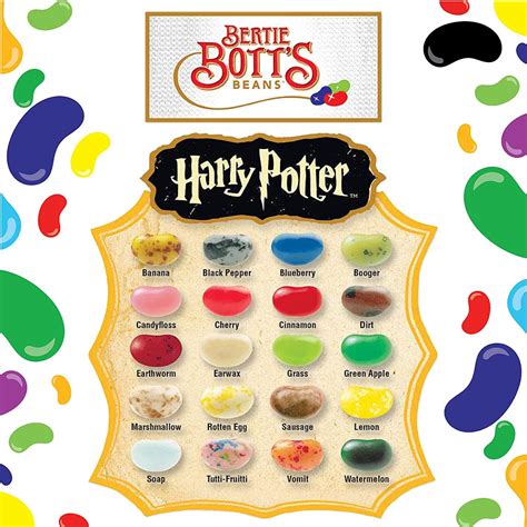 Jelly Belly Harry Potter Bertie Botts Every Flavored Beans Bundle - 1.2 oz (4 ct) + Rating Cards ...