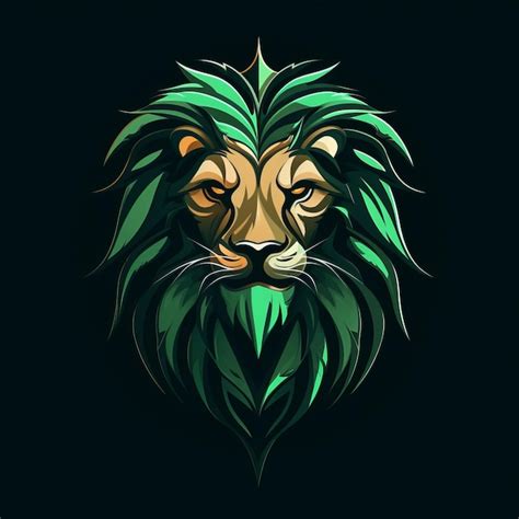 Green Lion Logo Graphic Designinspired Illustration With Organic And Fluid Style | Premium AI ...