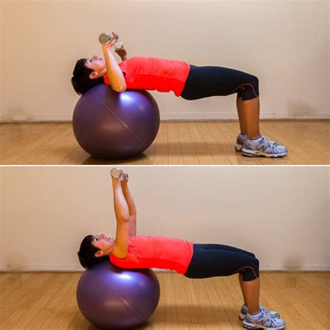 Chest Press on Exercise Ball | POPSUGAR Fitness