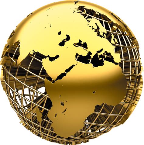 Golden World Globe Png