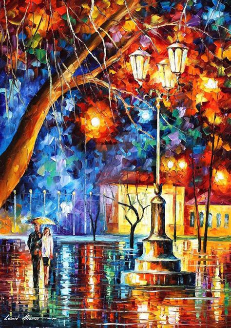 Winter Rain 2 by Leonid Afremov by Leonidafremov on DeviantArt