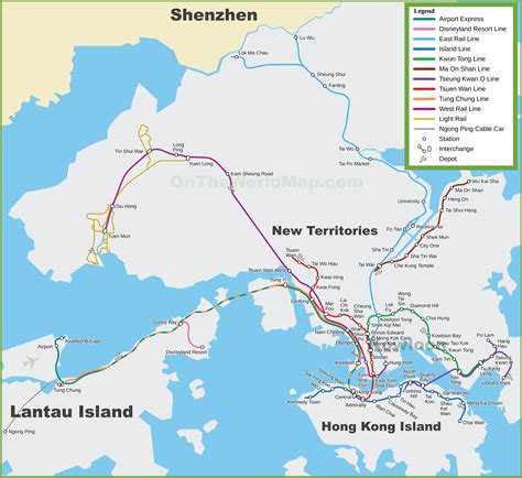 Hong Kong MTR map - Ontheworldmap.com