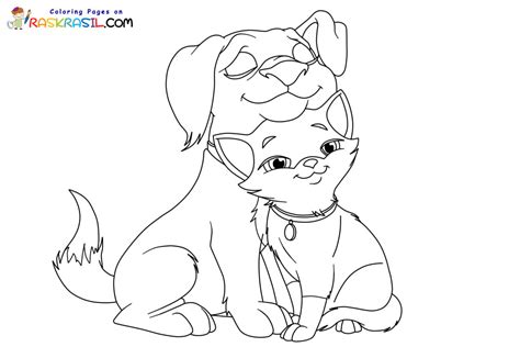 Cats And Puppies Coloring Pages