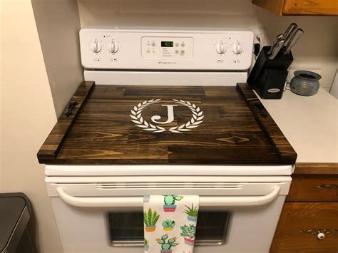 Rustic Stove Top Cover Custom Wooden Stove Cover Wood Tray - Etsy