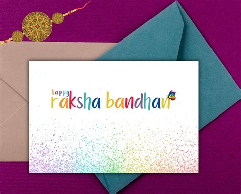 Colorful Raksha Bandhan Printable Card Instant Download PDF - Etsy