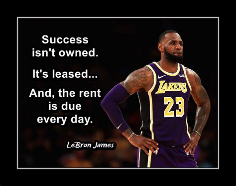 Inspirational Basketball Wall Art, Lakers Fan Gift, LeBron James Quote Poste… | Basketball ...