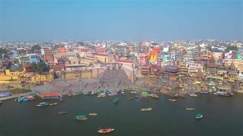 AERIAL View of Dashashwamedh Ghat, Kashi Vishwanath Temple and ...