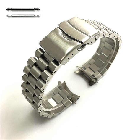 Hamilton Compatible Metal Stainless Steel President Style Curved End Watch Band #7021