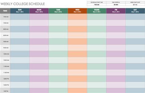 Weekly Class Schedule Maker – printable receipt template