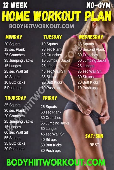 12 Week NHome Workout Plan | Medium