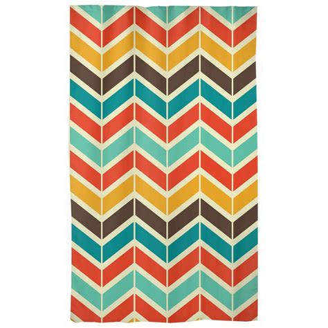 Retro Chevron Curtains for Living Room 70's Decor - Etsy