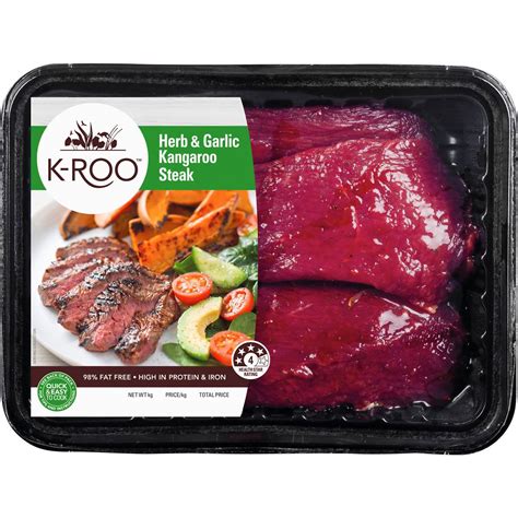 Calories in K-roo Kangaroo Steak Marinated calcount