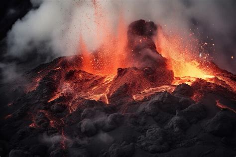 Premium AI Image | Closeup AI039s Magnificent Volcanic Eruption