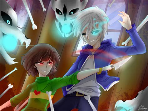 Chara Vs Sans by ShweezyLiz on DeviantArt