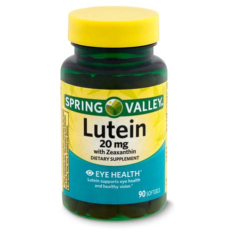 Spring Valley Lutein with Zeaxanthin Dietary Supplement, 20 mg, 90 count - Walmart.com