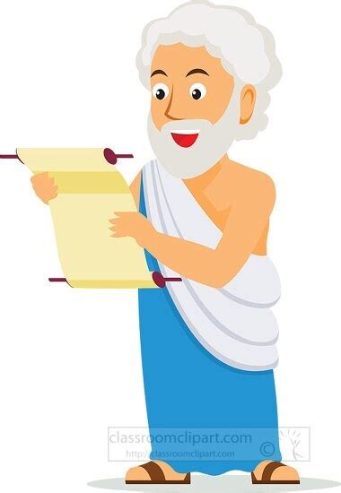 Ancient Greece Clipart-greek priest reading a scroll ancient greek clipart