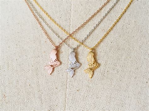 Rose Gold Mermaid Tail Necklace - Etsy