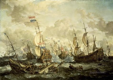 naval battle classical Painting in Oil for Sale