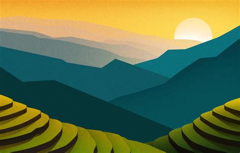 🔥 Download Wallpaper Sunset The Sun Nature Minimalism Mountains ...