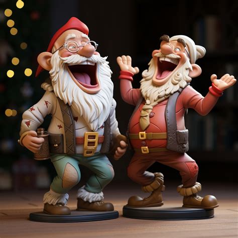 Santa And Friend Laughing Free Stock Photo - Public Domain Pictures