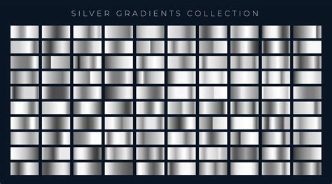 big set of silver or platinum gradients - Download Free Vector Art ...