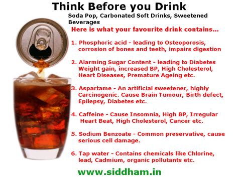 Think Before your drink Soda beverages