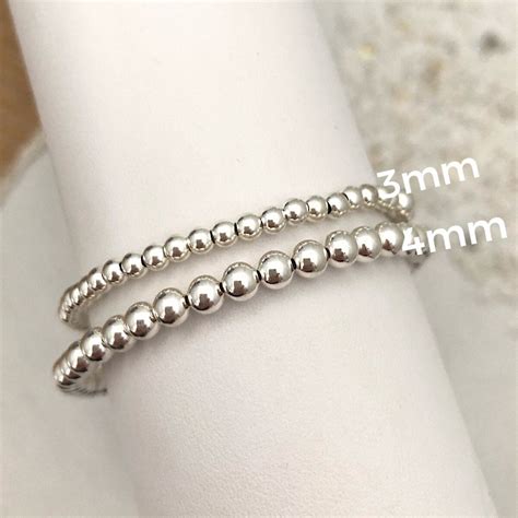 Classic 4mm Sterling Silver Bead Bracelet - IsabelleGraceJewelry