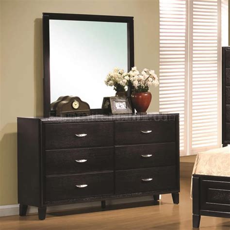 Dark Walnut Finish Modern Bedroom w/Optional Casegoods