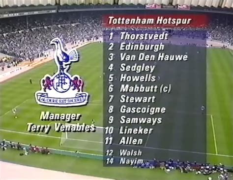 TOTTENHAM HOTSPURS FC FA CUP SEMI FINAL TEAM 1991 Fa Cup Final, Semi ...