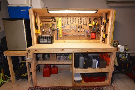 DIY workbench - http://imgur.com/a/PuZGd Garage Work Bench, Workbench Plans, Garage Storage ...