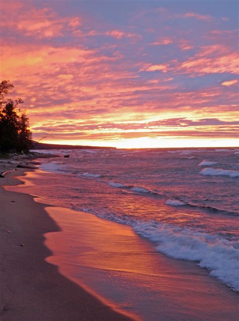 A Lake Superior sunset: the perfect end to a spring day in the Porcupine Mountains | Porcupine ...