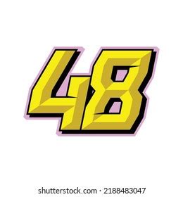 Number Vector Sports Racing Number 48 Stock Vector (Royalty Free ...