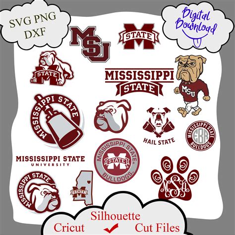 Mississippi State Bulldogs logo bundle digital file, Mississ | Inspire Uplift