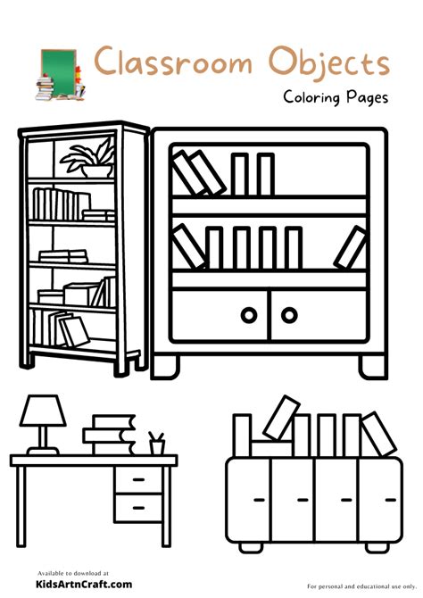 Classroom Objects Coloring Pages For Kids – Free Printables - Kids Art ...