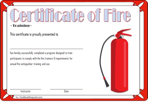 Fire Safety Training Certificate Template Free 3 | Fire in Fire ...