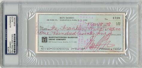 Lot - Mobster Roy Demeo Signed Check