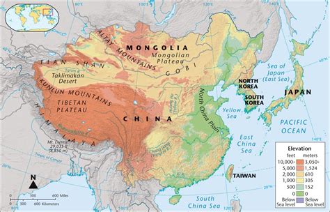 East Asia Physical Map | Images and Photos finder