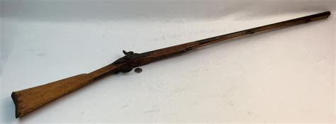 Lot - Antique Early 1800's Black Powder Flintlock Muzzleloader Rifle w/ Wood Ramrod