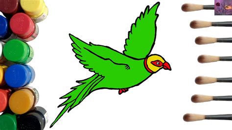 Parrot Coloring Pages - How to Draw a Flying Parrot Step by Step Easy - YouTube