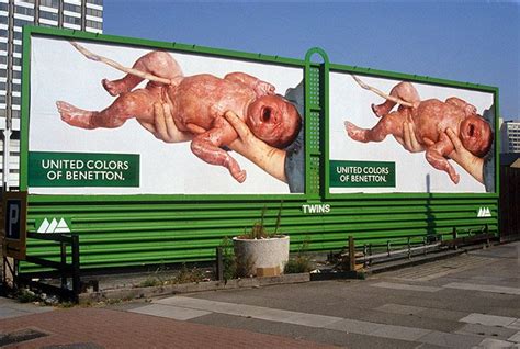 A newborn baby advert, 1991: Benetton says: 'The photo of the newborn ...