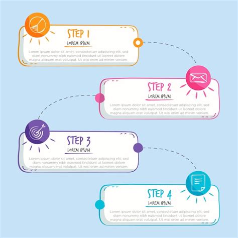 Premium Vector | Hand drawn infographic steps