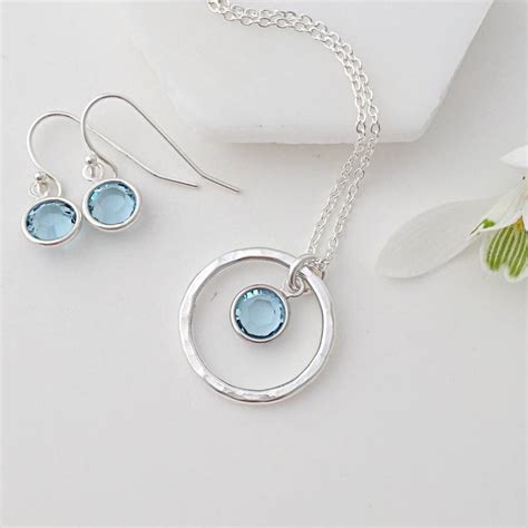 march birthstone necklace by sophie jones jewellery ...