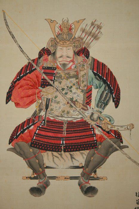 Scroll painting " Samurai Daimyo" - Japan - late 19th century - Catawiki