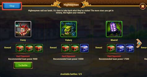 Highwaymen Shop – Hero Wars: Alliance