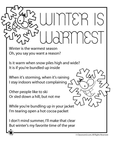 Winter is Warmest Kids Poem - Woo! Jr. Kids Activities