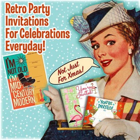 Retro Party Invitations For Everyday Celebrations | Retro christmas cards, Company christmas ...