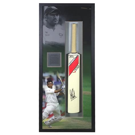 MS Dhoni Signed Cricket Bat Display - Elite Exclusives